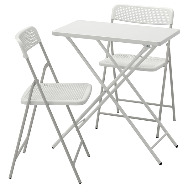IKEA TORPARÖ table and 2 folding chairs, outdoor, white/white/gray, 27 1/2x16 1/2 in, Ikea Ireland | 7985NUBAX