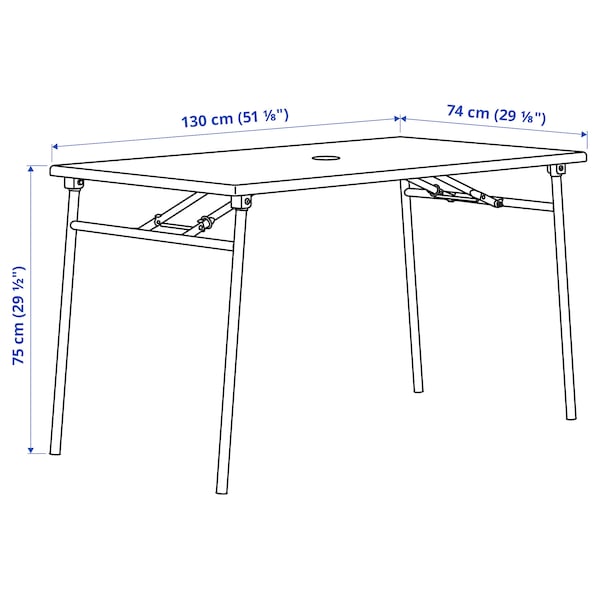 IKEA TORPARÖ table and 4 folding chairs, outdoor, white/white/gray, 51 1/8 in, Ikea Ireland | 9038EQJZX