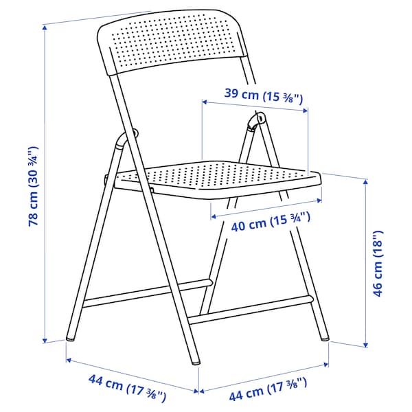 IKEA TORPARÖ table and 4 folding chairs, outdoor, white/white/gray, 51 1/8 in, Ikea Ireland | 9038EQJZX