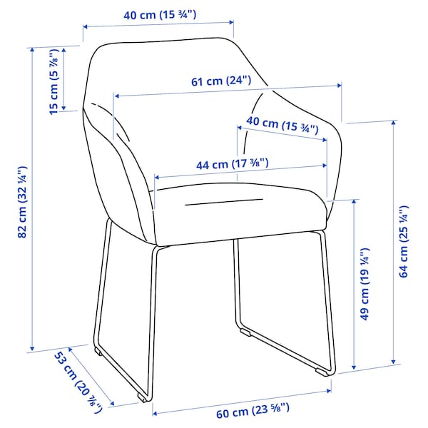 IKEA TOSSBERG Chair, metal black, gray, Ikea Ireland | 0195TVRAD