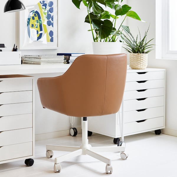 IKEA TOSSBERG / MALSKÄR swivel chair Grann Light Brown / White, Ikea Ireland | 1493PQLXI