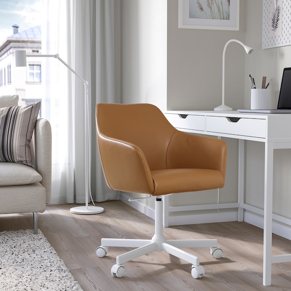 IKEA TOSSBERG / MALSKÄR swivel chair Grann Light Brown / White, Ikea Ireland | 1493PQLXI