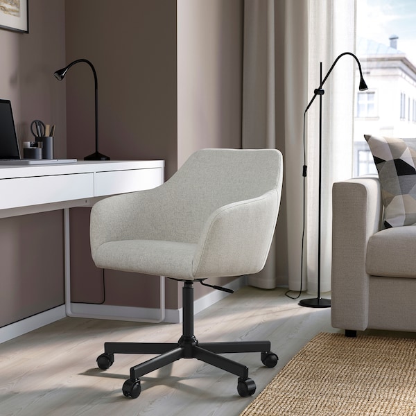 IKEA TOSSBERG / MALSKÄR swivel chair, Gunnared beige/black Gunnared Beige / Black, Ikea Ireland | 1726JNACR