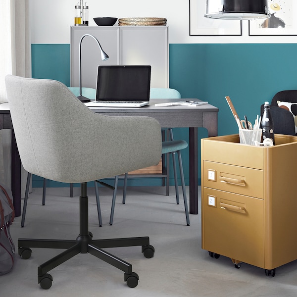 IKEA TOSSBERG / MALSKÄR swivel chair, Gunnared beige/black Gunnared Beige / Black, Ikea Ireland | 1726JNACR