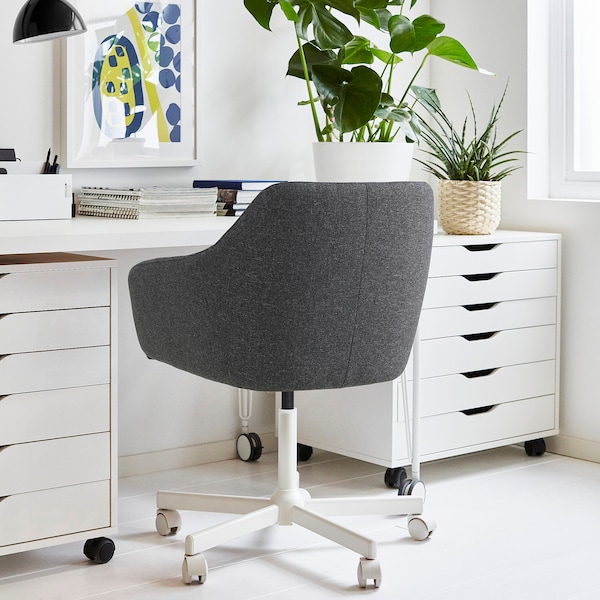 IKEA TOSSBERG / MALSKÄR swivel chair Gunnared Dark Gray / White, Ikea Ireland | 9148THJUR