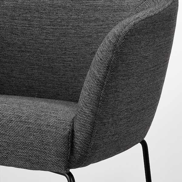 IKEA TOSSBERG bar stool with backrest, metal black/Gunnared dark gray, Ikea Ireland | 3067NXOAE