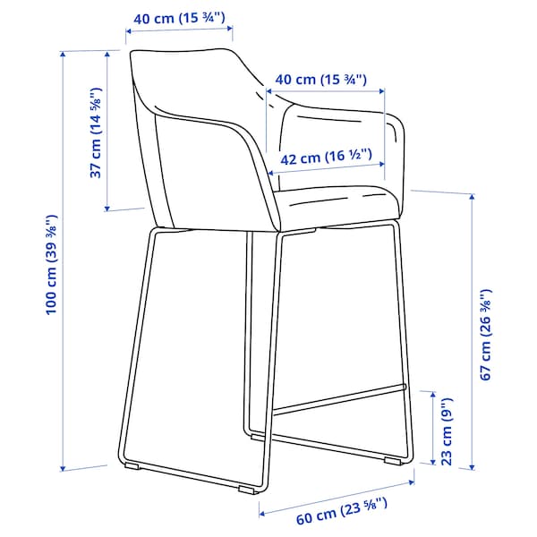 IKEA TOSSBERG bar stool with backrest, metal black/Gunnared dark gray, Ikea Ireland | 3067NXOAE