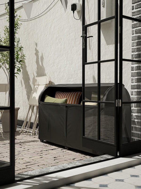 IKEA TOSTERÖ Storage box, outdoor, black, 50 3/4x17 3/8x31 1/8 in, Ikea Ireland | 6851LIESF