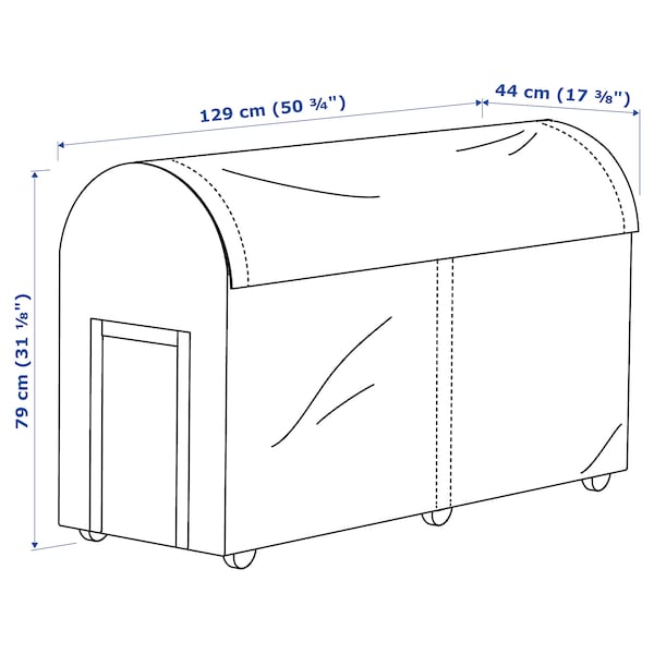 IKEA TOSTERÖ Storage box, outdoor, black, 50 3/4x17 3/8x31 1/8 in, Ikea Ireland | 6851LIESF