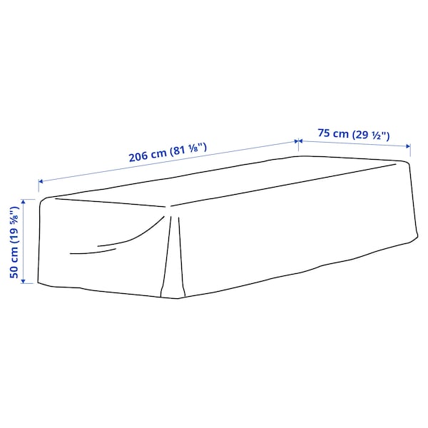 IKEA TOSTERÖ cover for outdoor furniture, black, 81 1/8x29 1/2 in, Ikea Ireland | 2867LCOUK