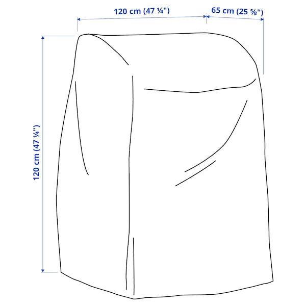 IKEA TOSTERÖ cover for outdoor furniture, table and chairs/black, 47 1/4x25 5/8 in, Ikea Ireland | 6308YOQFC