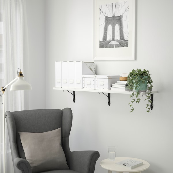 IKEA TRANHULT / KROKSHULT wall shelf, 47 1/4x11 3/4 in White Stained Aspen, Ikea Ireland | 6403ABILH