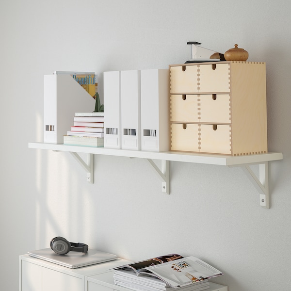 IKEA TRANHULT / SANDSHULT wall shelf, 47 1/4x11 3/4 in White Stained Aspen, Ikea Ireland | 2807XFSZR