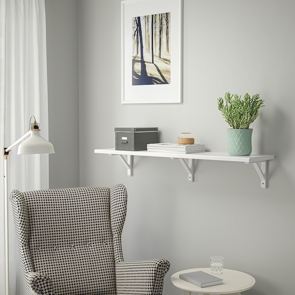 IKEA TRANHULT / SANDSHULT wall shelf, 47 1/4x11 3/4 in White Stained Aspen, Ikea Ireland | 2807XFSZR