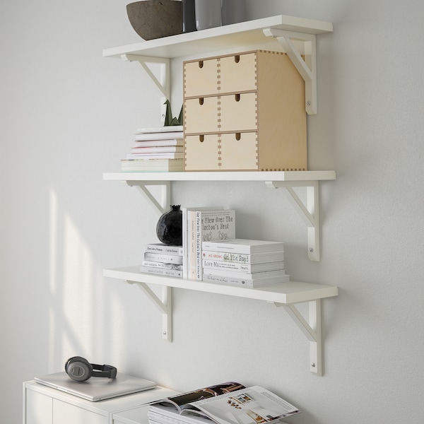 IKEA TRANHULT / SANDSHULT wall shelf combination, 31 1/2x7 7/8 in White Stained Aspen, Ikea Ireland | 7942NADGB