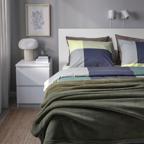 IKEA TRATTVIVA bedspread, Queen/King Dark Gray / Green, Ikea Ireland | 1894YDJAU
