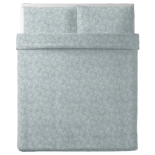 IKEA TRÄDKRASSULA duvet cover and pillowcase(s), Full/Queen (Double/Queen) White / Blue, Ikea Ireland | 1857LCGKM