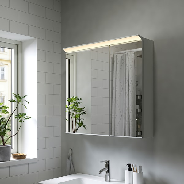 IKEA TREASJÖN mirror cabinet w/2 doors & light, 31 1/2x6 3/4x29 1/2 in, Ikea Ireland | 2509PTRCY