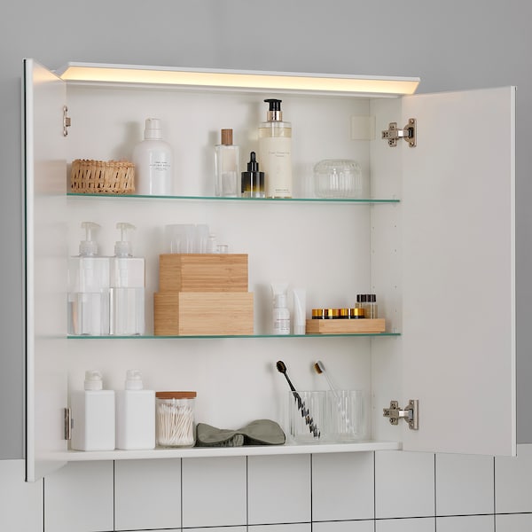 IKEA TREASJÖN mirror cabinet w/2 doors & light, 31 1/2x6 3/4x29 1/2 in, Ikea Ireland | 2509PTRCY