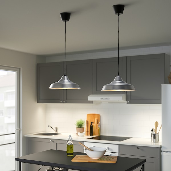 IKEA TRETTIOEN pendant lamp, 15 in Aluminum Color, Ikea Ireland | 5061FMOIY