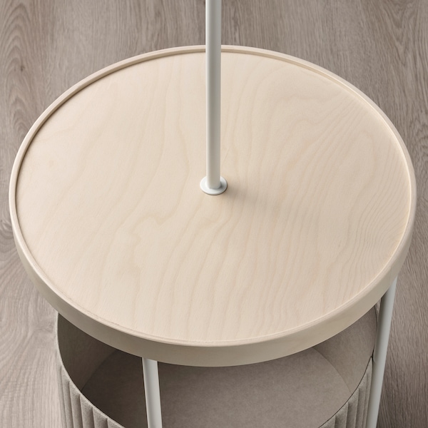 IKEA TRINDSNÖ floor lamp with LED bulb, white metal/birch veneer, Ikea Ireland | 3765SLGWC