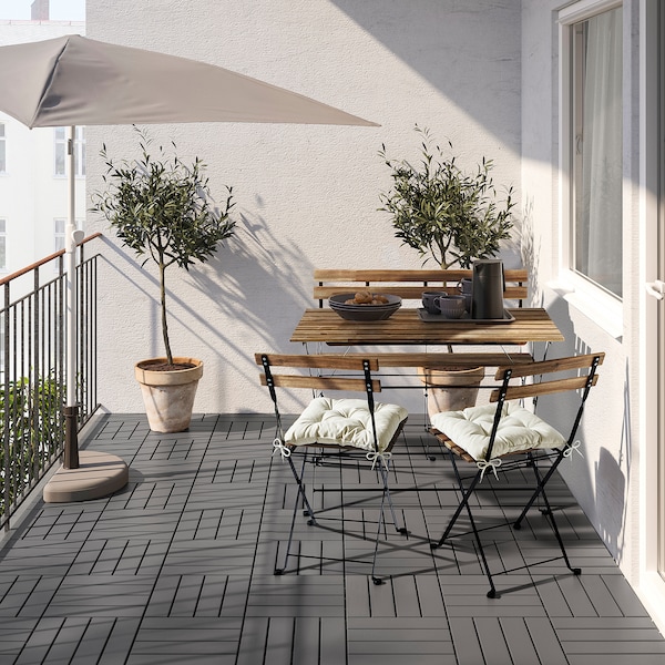 IKEA TÄRNÖ bench, outdoor, foldable black/light brown stained, Ikea Ireland | 1509VLAFC
