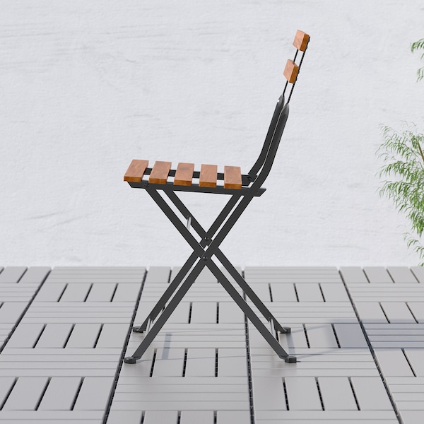 IKEA TÄRNÖ chair, outdoor, foldable Black / Light Brown Stained, Ikea Ireland | 8062SGONH