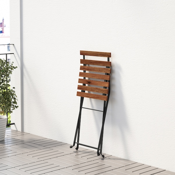 IKEA TÄRNÖ chair, outdoor, foldable Black / Light Brown Stained, Ikea Ireland | 8062SGONH