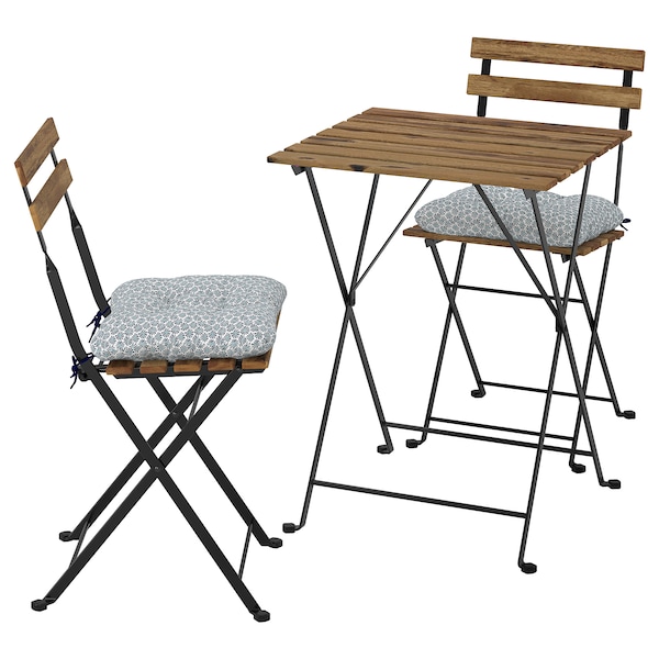 IKEA TÄRNÖ table+2 chairs, outdoor Black / Light Brown Stained / Klösan Blue, Ikea Ireland | 0294FDPBU