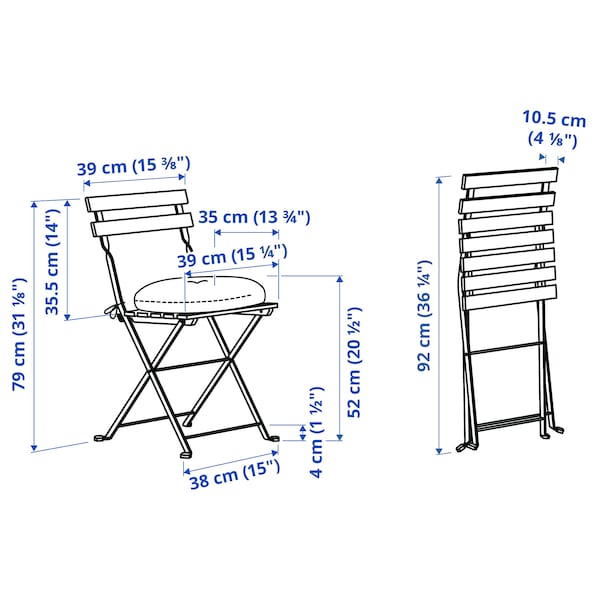 IKEA TÄRNÖ table+2 chairs, outdoor White / Green / Klösan Blue, Ikea Ireland | 7894XQELP