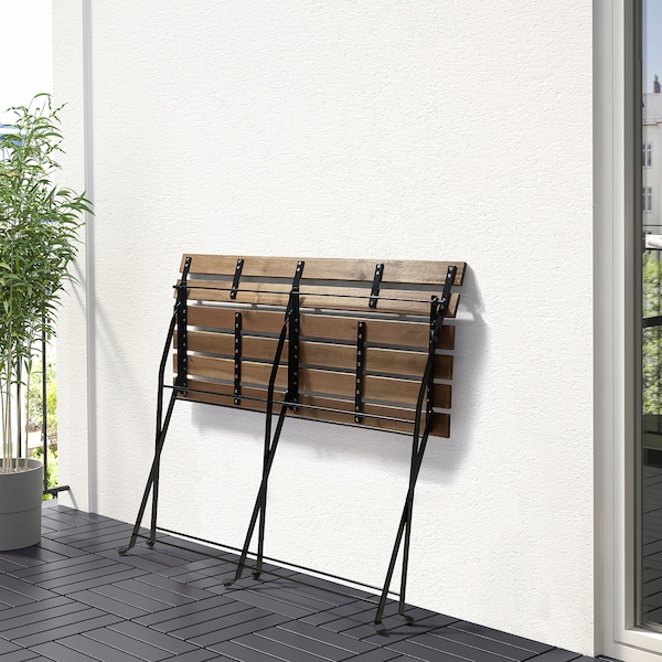 IKEA TÄRNÖ table, 2 chairs and bench, outdoor, black/light brown stained/Kuddarna gray, Ikea Ireland | 2506EZUTL