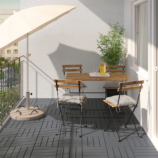 IKEA TÄRNÖ table and 4 chairs, outdoor Black / Light Brown Stained / Kuddarna Gray, Ikea Ireland | 5432RFJIC