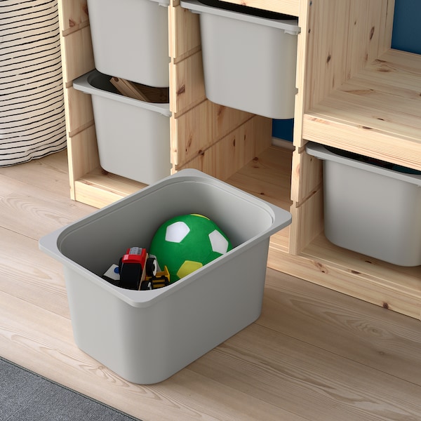 IKEA TROFAST storage combination, 37x17 3/8x35 7/8 in Light White Stained Pine / Gray, Ikea Ireland | 6028ILVRT