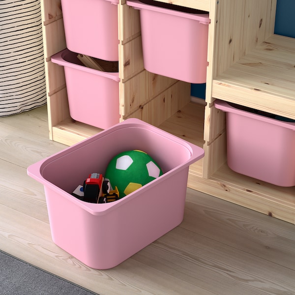 IKEA TROFAST storage combination, 37x17 3/8x35 7/8 in Light White Stained Pine / Pink, Ikea Ireland | 2495ETOUV