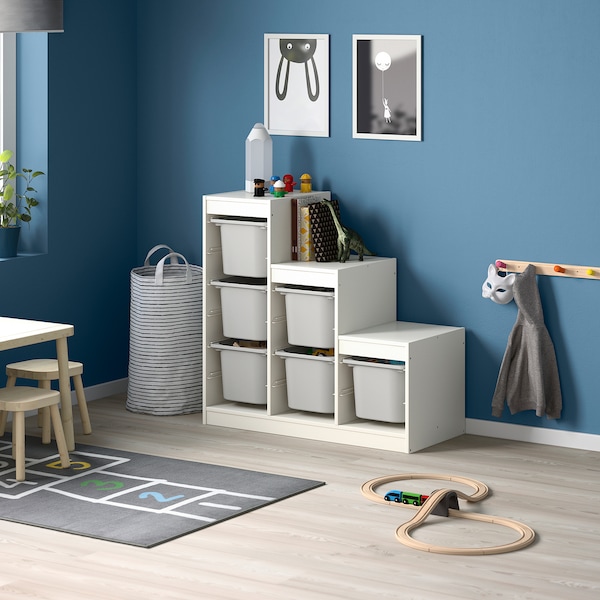 IKEA TROFAST storage combination, 39x17 3/8x37 in White / Gray, Ikea Ireland | 0936QFBES