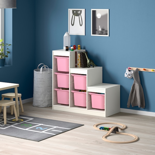 IKEA TROFAST storage combination, 39x17 3/8x37 in White / Pink, Ikea Ireland | 9421GRKXS