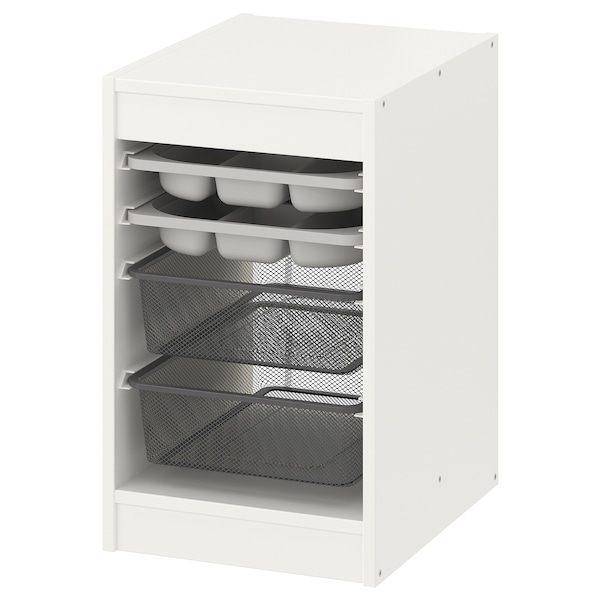 IKEA TROFAST storage combination w boxes/trays, 13 3/8x17 3/8x22 in White Gray / Dark Gray, Ikea Ireland | 0859VCJWR