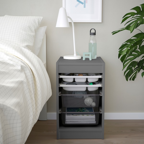 IKEA TROFAST storage combination w boxes/trays, 13 3/8x17 3/8x22 in Gray Gray / Dark Gray, Ikea Ireland | 2815OLNWG