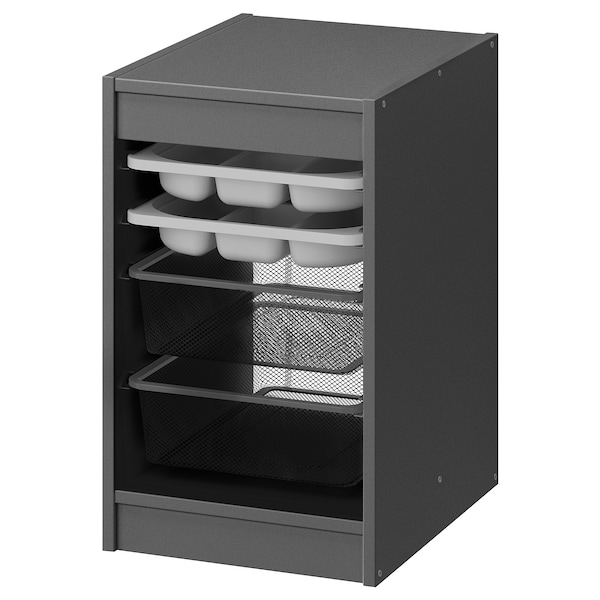IKEA TROFAST storage combination w boxes/trays, 13 3/8x17 3/8x22 in Gray Gray / Dark Gray, Ikea Ireland | 2815OLNWG
