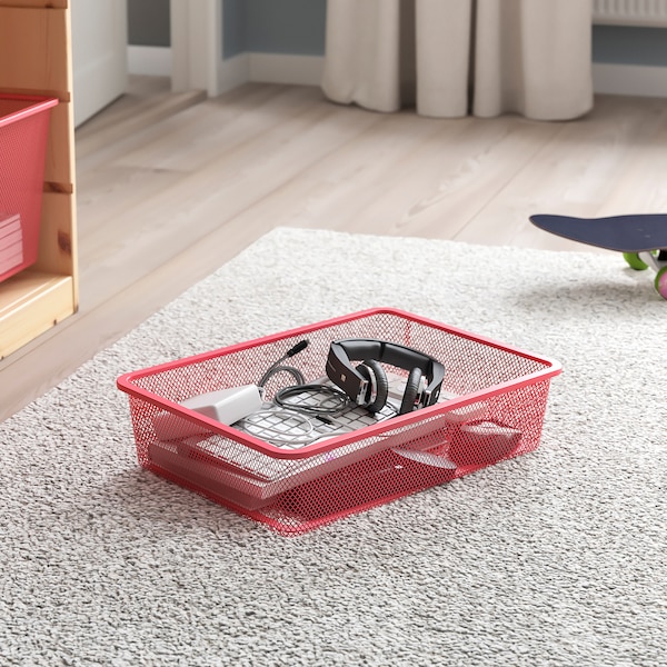 IKEA TROFAST storage combination with boxes, 36 5/8x17 3/8x20 1/2 in Light White Stained Pine / Light Red, Ikea Ireland | 1879TAQUF