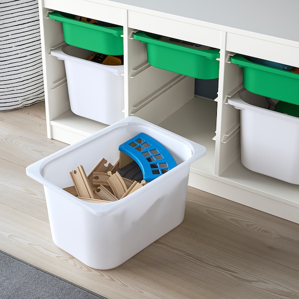 IKEA TROFAST storage combination with boxes, 39x17 3/8x22 in White Green / White, Ikea Ireland | 1956QWCXK