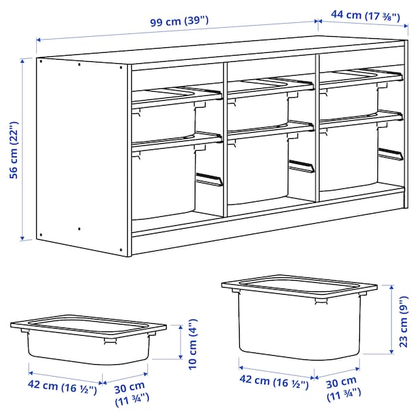 IKEA TROFAST storage combination with boxes, 39x17 3/8x22 in White / Turquoise, Ikea Ireland | 4867MZYLG