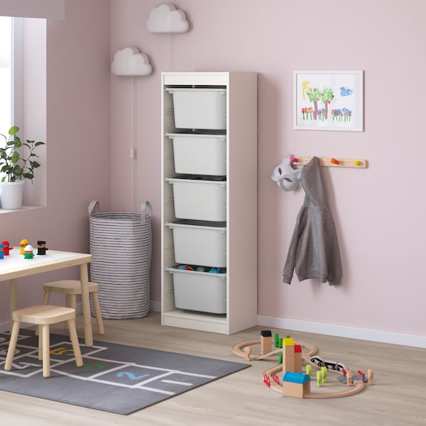 IKEA TROFAST storage combination with boxes, 18 1/8x11 3/4x57 1/8 in White / White, Ikea Ireland | 4726HJWSI