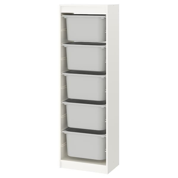 IKEA TROFAST storage combination with boxes, 18 1/8x11 3/4x57 1/8 in White / Gray, Ikea Ireland | 3570JZQSX