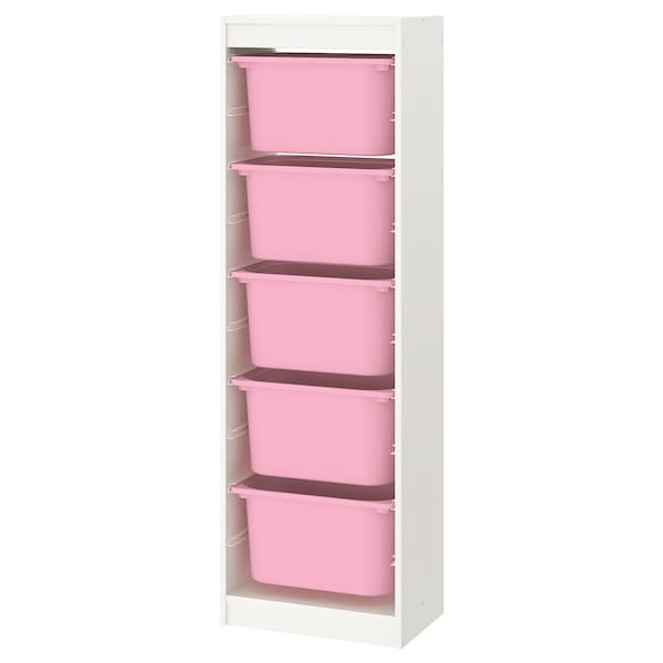 IKEA TROFAST storage combination with boxes, 18 1/8x11 3/4x57 1/8 in White / Pink, Ikea Ireland | 9032EROUH