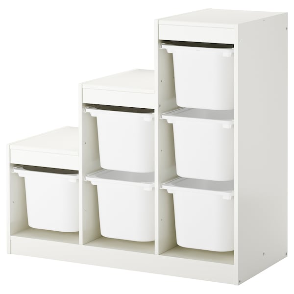 IKEA TROFAST storage combination with boxes, 39x17 3/8x37 in White, Ikea Ireland | 1294GXOJU