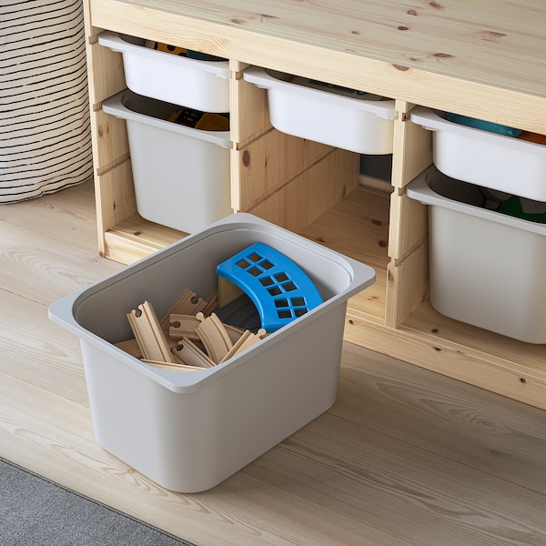 IKEA TROFAST storage combination with boxes, 36 5/8x17 3/8x20 1/2 in Light White Stained Pine White / Gray, Ikea Ireland | 4872LFGYI