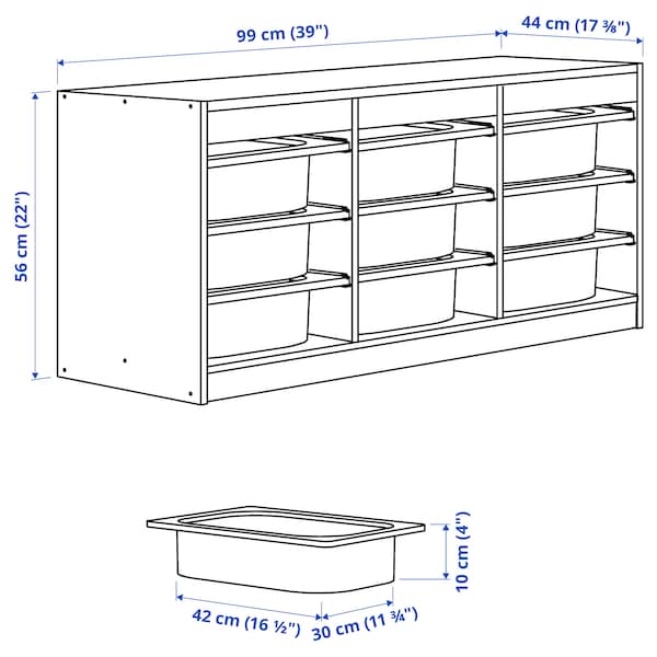 IKEA TROFAST storage combination with boxes, 39x17 3/8x22 in White / White, Ikea Ireland | 1657OEZDC