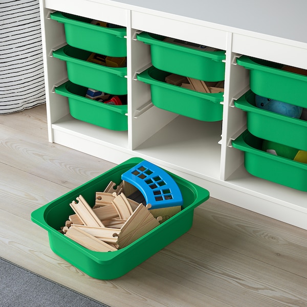 IKEA TROFAST storage combination with boxes, 39x17 3/8x22 in White / Green, Ikea Ireland | 2018YQJNU