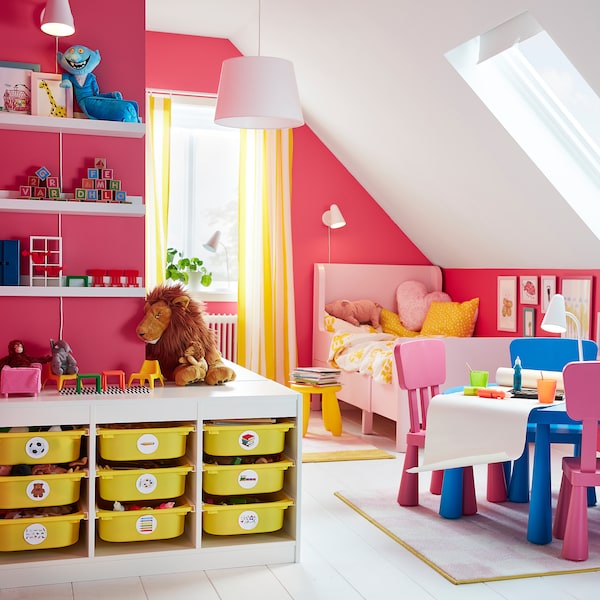 IKEA TROFAST storage combination with boxes, 39x17 3/8x22 in White / Yellow, Ikea Ireland | 8936DROAJ